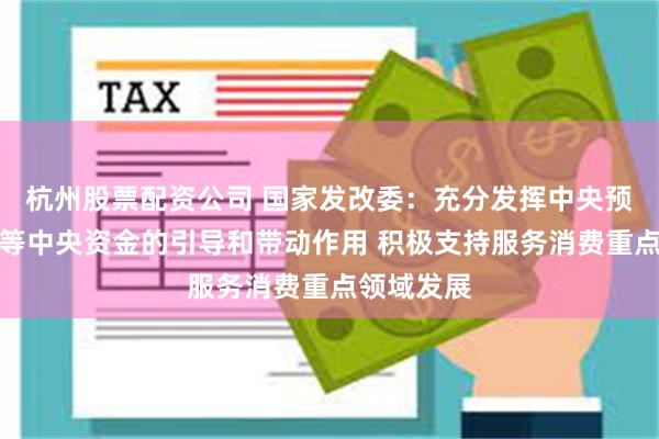 杭州股票配资公司 国家发改委：充分发挥中央预算内投资等中央资金的引导和带动作用 积极支持服务消费重点领域发展