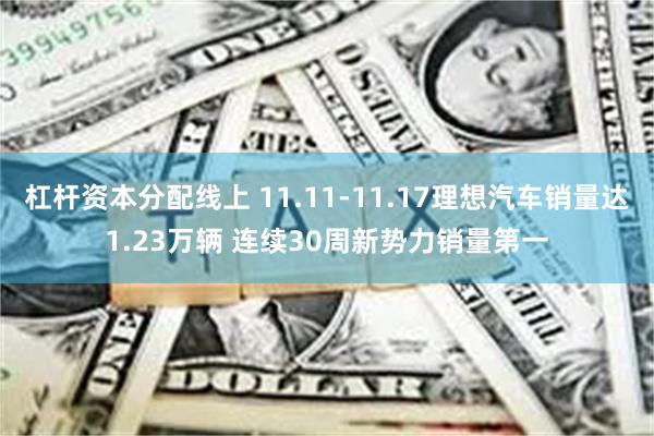 杠杆资本分配线上 11.11-11.17理想汽车销量达1.23万辆 连续30周新势力销量第一