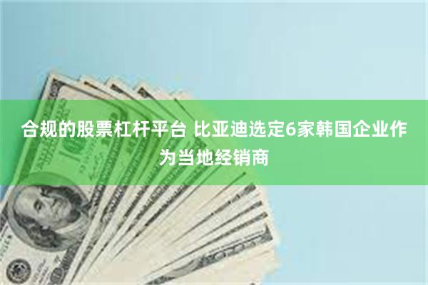 合规的股票杠杆平台 比亚迪选定6家韩国企业作为当地经销商